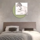 Poză din lemn cu imprimeu cu tatăl sărutându-și fiul Made in Italy - Belgia Viadurini