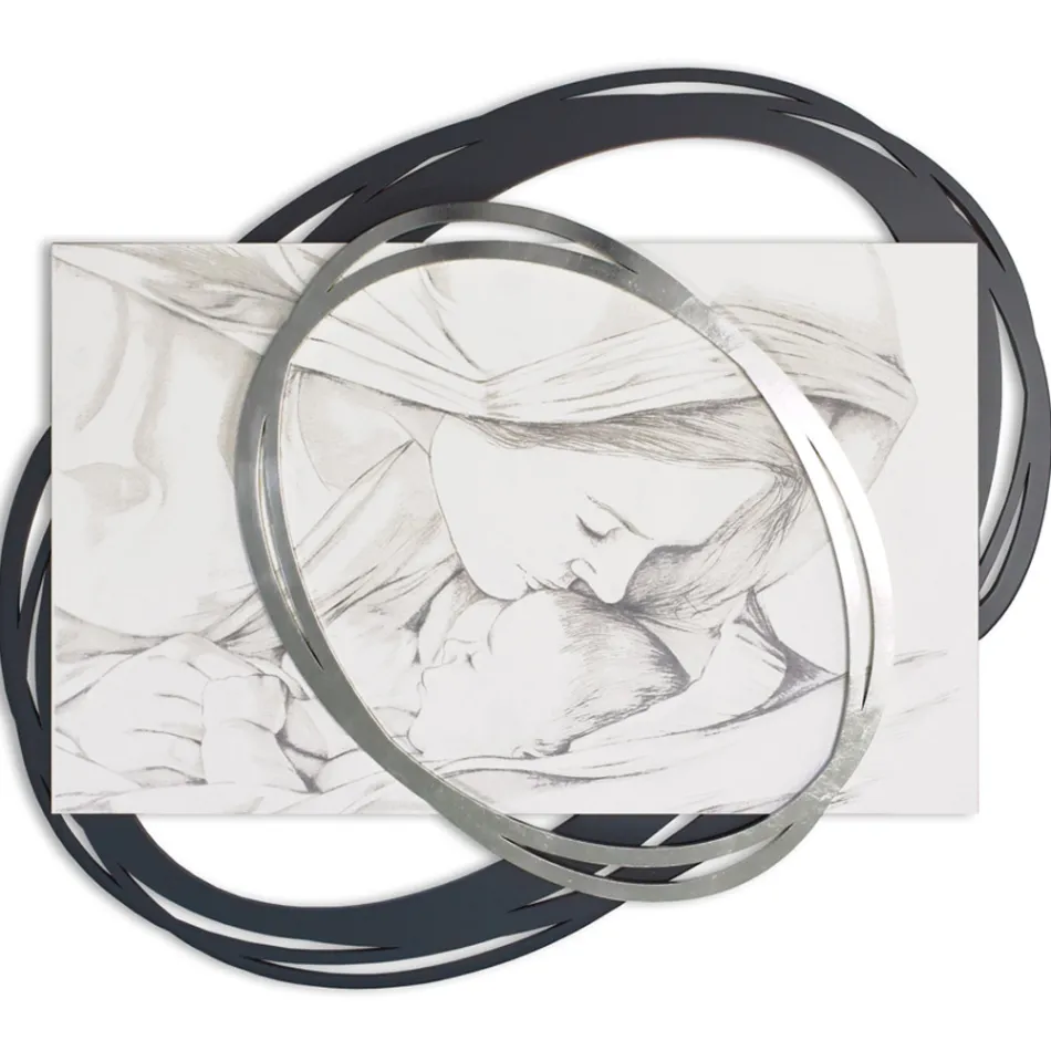 Imagine gravată cu laser cu sărutul Mariei către Isus, realizată în Italia - Sylvie Viadurini