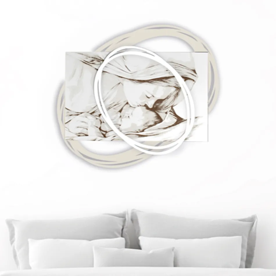 Imagine gravată cu laser cu sărutul Mariei către Isus, realizată în Italia - Sylvie Viadurini