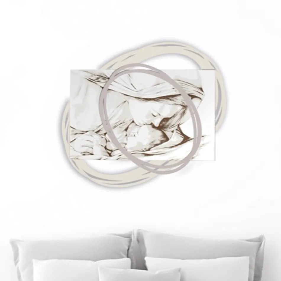 Imagine gravată cu laser cu sărutul Mariei către Isus, realizată în Italia - Sylvie Viadurini