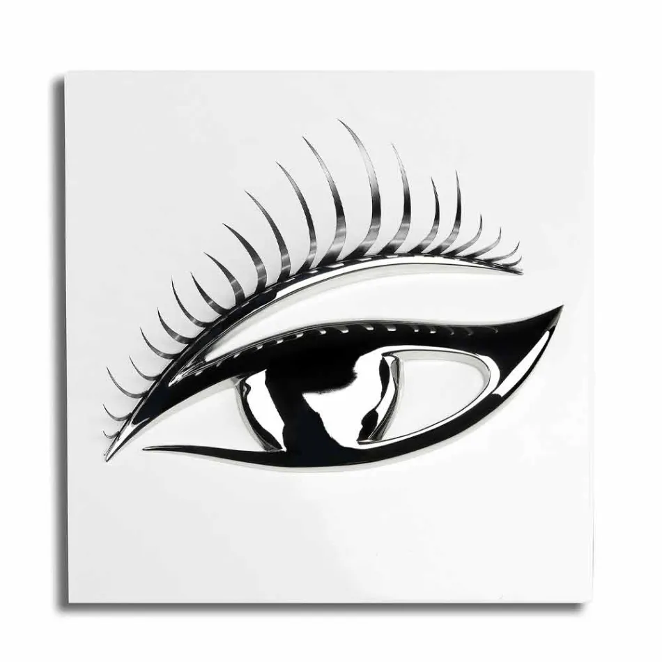 Cadră artizanală modernă din lemn, oțel și rășină Made in Italy - Eye Viadurini