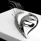 Cadră artizanală modernă din lemn, oțel și rășină Made in Italy - Eye Viadurini