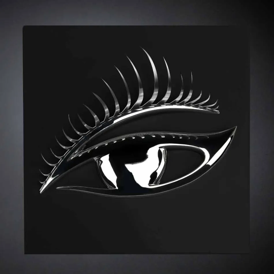 Cadră artizanală modernă din lemn, oțel și rășină Made in Italy - Eye Viadurini