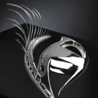 Cadră artizanală modernă din lemn, oțel și rășină Made in Italy - Eye Viadurini