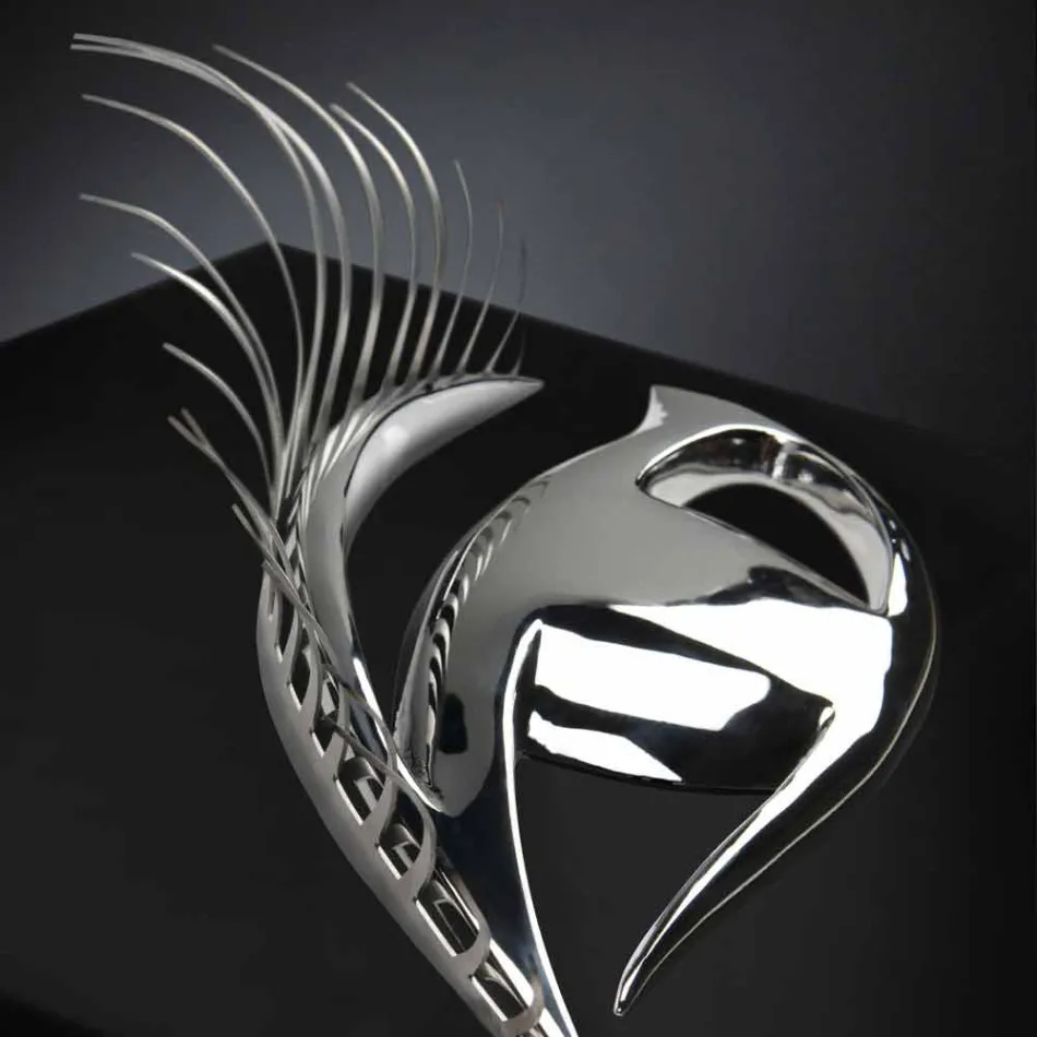 Cadră artizanală modernă din lemn, oțel și rășină Made in Italy - Eye Viadurini