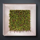 Tablou modern de perete din metal și flori artificiale Made in Italy - Trimo Viadurini