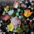 Imagine de perete modernă din sticlă cu imprimeu floral Made in Italy - Ganza Viadurini