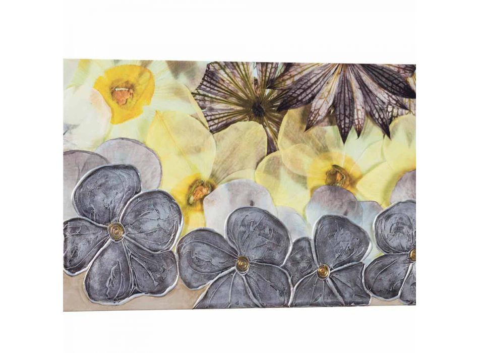 Tablou floral modern cu petale Ramos decorate manual Viadurini