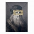 Imagine de perete din pânză imprimată cu detaliu frunze de aur Made in Italy - Vinci