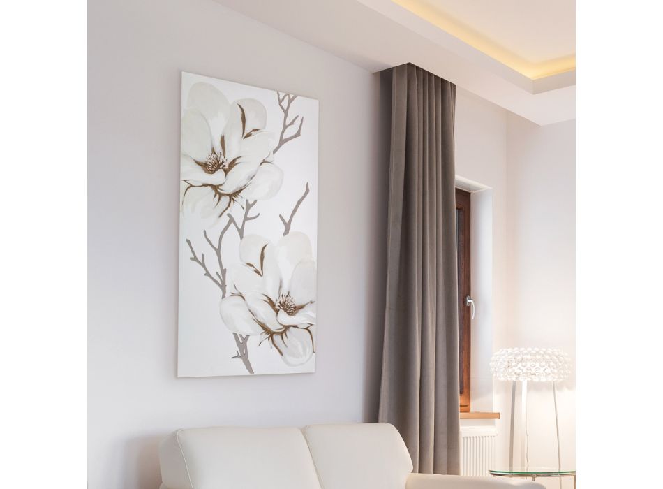 Imagine realizată cu laser cu floare de magnolie, fabricată în Italia - Misaki Viadurini