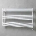 Radiator de perete cu design electric orizontal din oțel de până la 700 W - Nibbio Viadurini