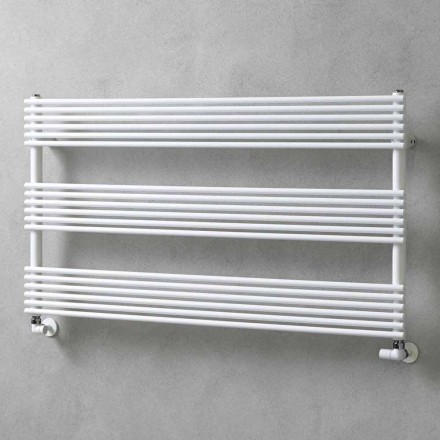 Încălzitor de prosoape cu radiator orizontal în design de oțel 750 W - Nibbio Viadurini