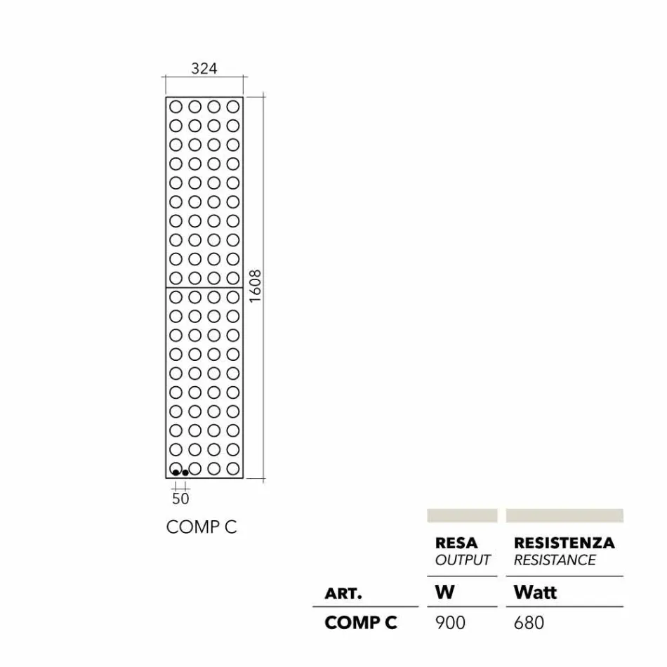 Design hidraulic radiator Lego Cărămidă de H Scirocco Viadurini