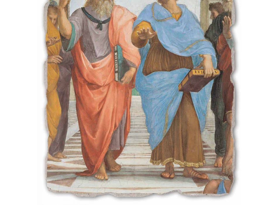 Raffaello Sanzio „Scoala din Atena“ parte. Platon și Artistotele