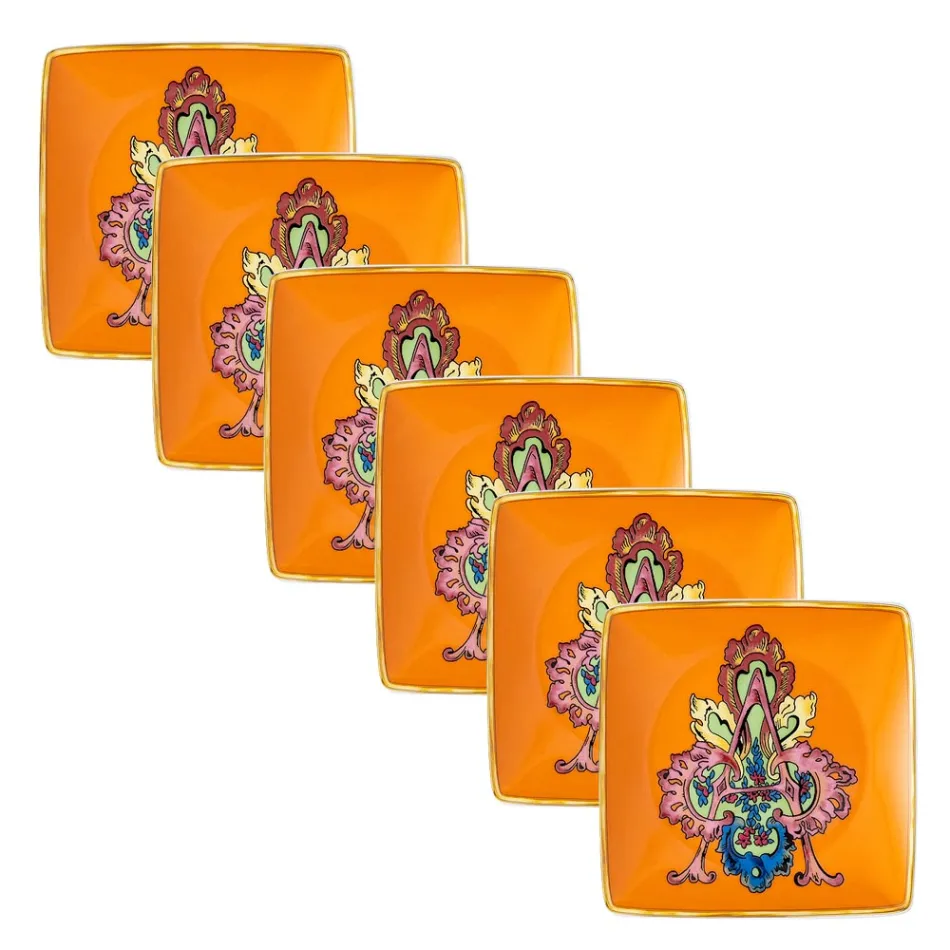 Rosenthal Versace Alphabet 6 boluri pătrate plate din porțelan - alfabet Viadurini