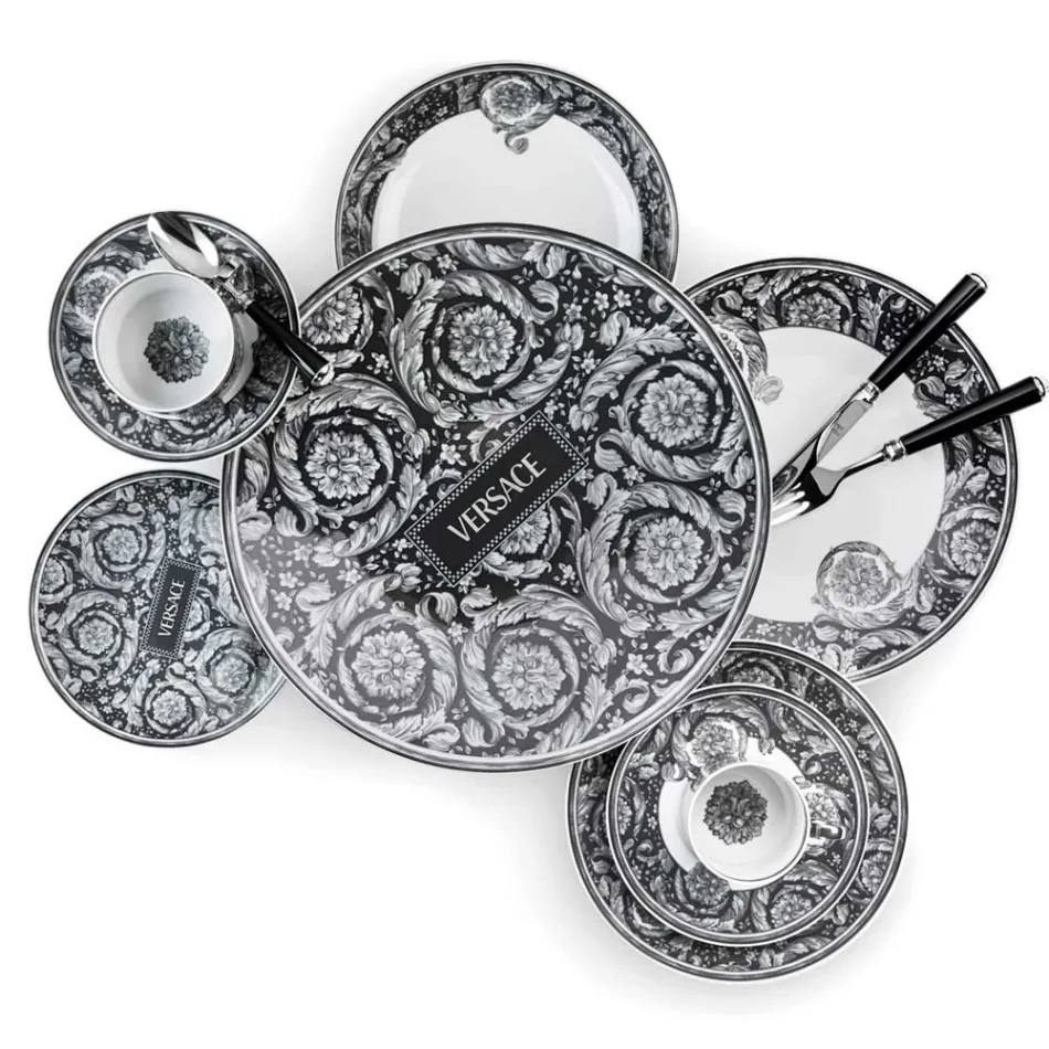 Rosenthal Versace Barocco 4 farfurii Diametru 17 cm din porțelan - Barocco Viadurini