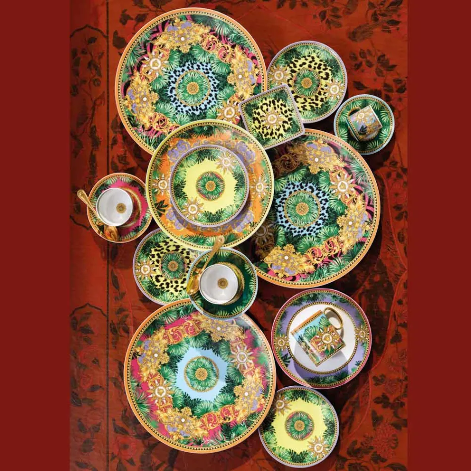 Rosenthal Versace Jungle Animalier 6 Boli Plate Patrate - Animalier Viadurini