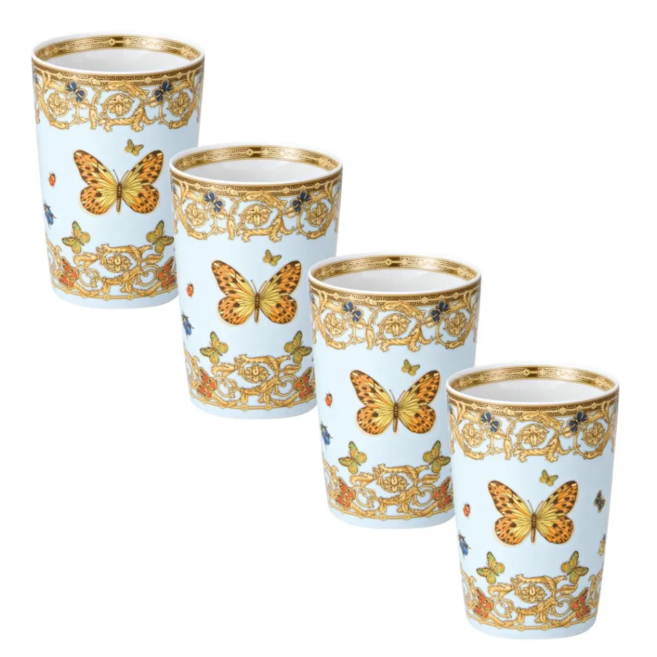 Rosenthal Versace Le Jardin 4 Ochelari fără mâner cu elemente naturale - Medusa Viadurini