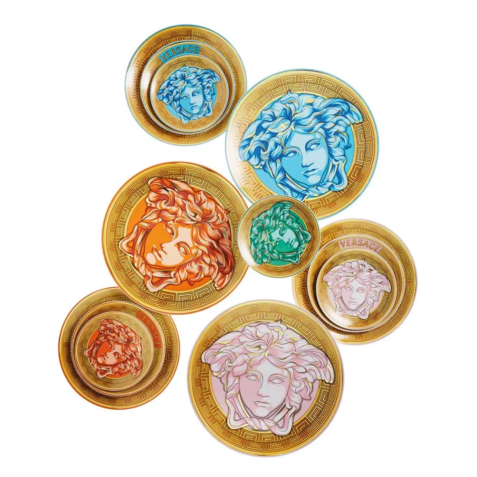 Rosenthal Versace Medusa Amplified 4 farfurii Diametru 17 cm - Medusaamplifield Viadurini