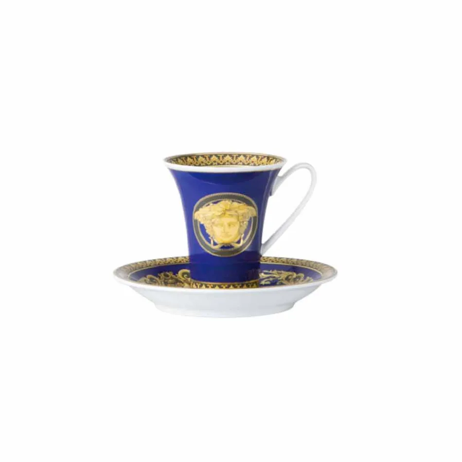 ceașcă Rosenthal Versace Medusa Albastru de cafea porțelan de designer Viadurini