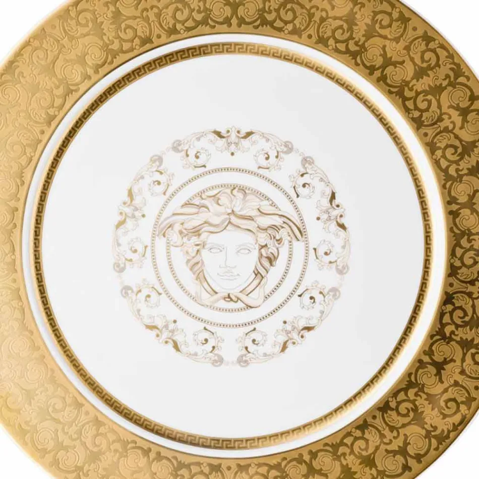 Rosenthal Versace Medusa Gala de aur Placă înlocuitor 33cm porțelan Viadurini