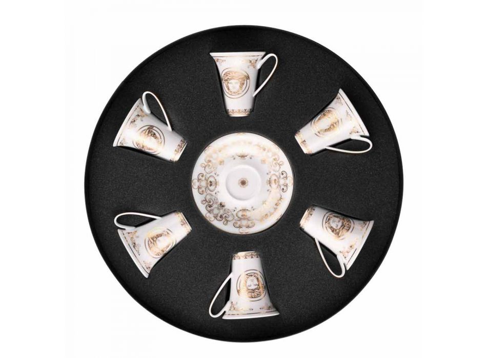 Rosenthal Versace Medusa Gala de Aur cesti de espresso set 6pz porțelan Viadurini