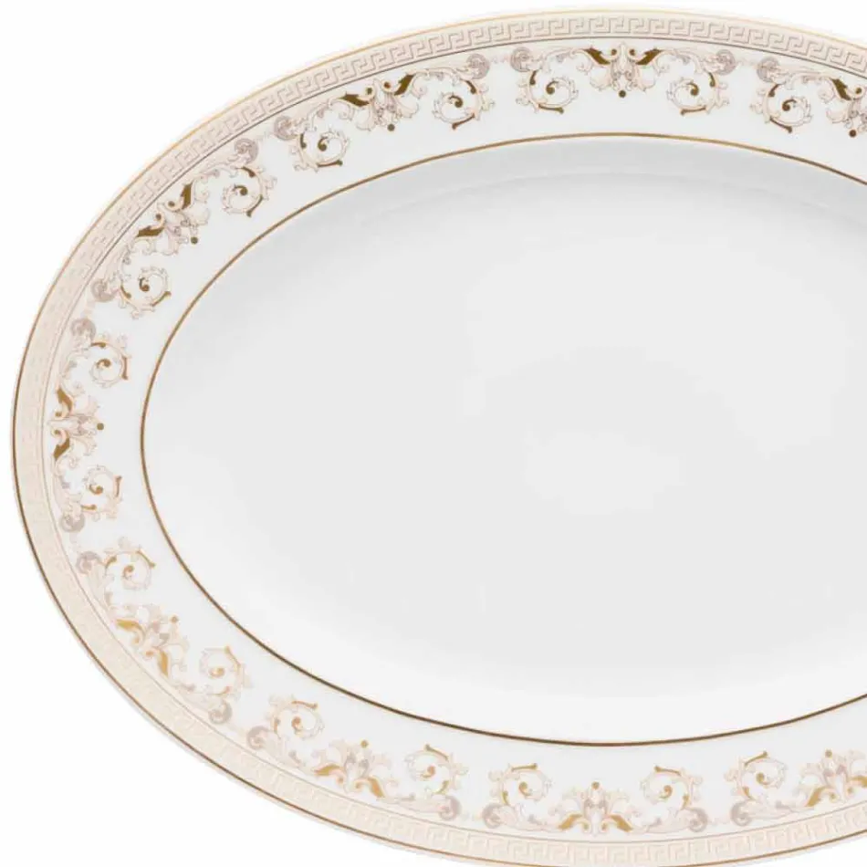 Rosenthal Versace Medusa Gala 34cm porțelan de design placă ovală Viadurini