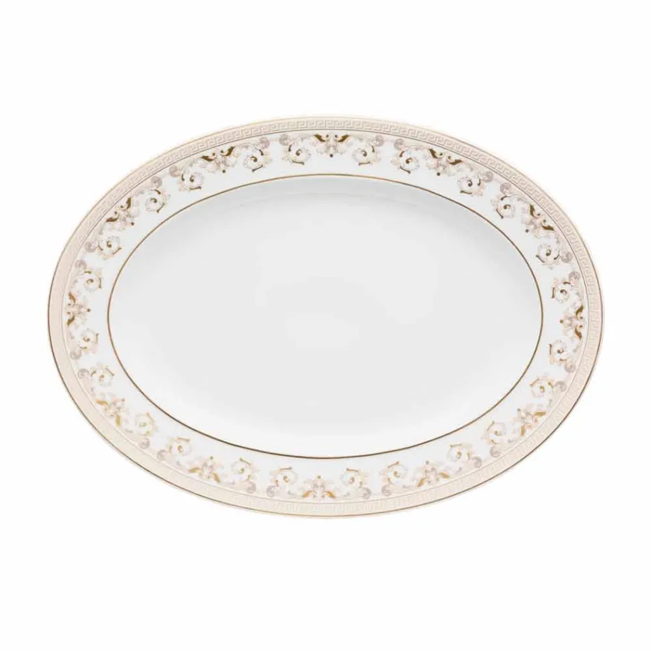Rosenthal Versace Medusa Gala 34cm porțelan de design placă ovală Viadurini