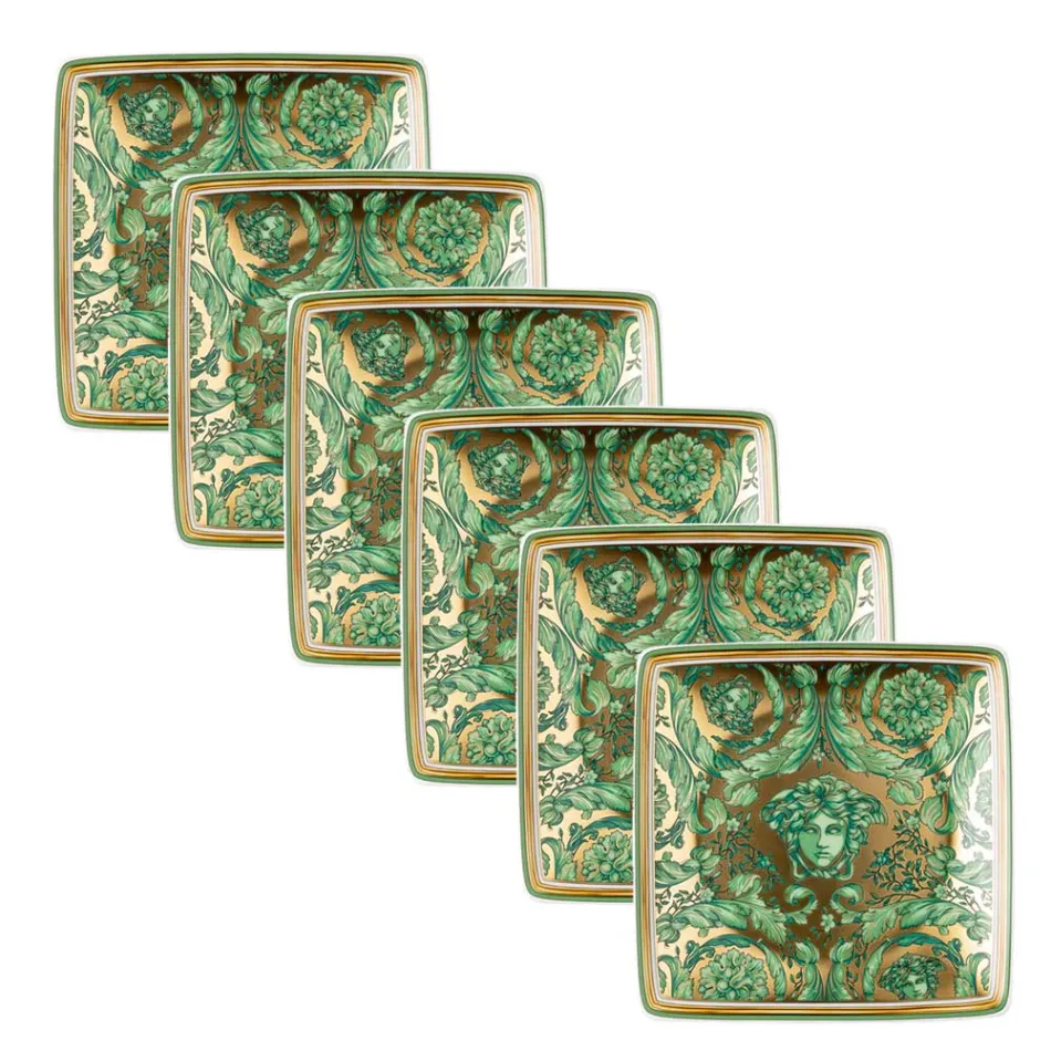 Rosenthal Versace Medusa Garland 6 Cupe Plate Patrate - Craciun Viadurini