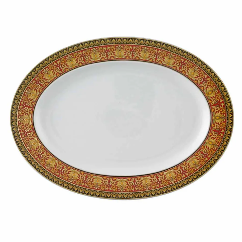 Rosenthal Versace Medusa Red Design oval vas de porțelan Viadurini