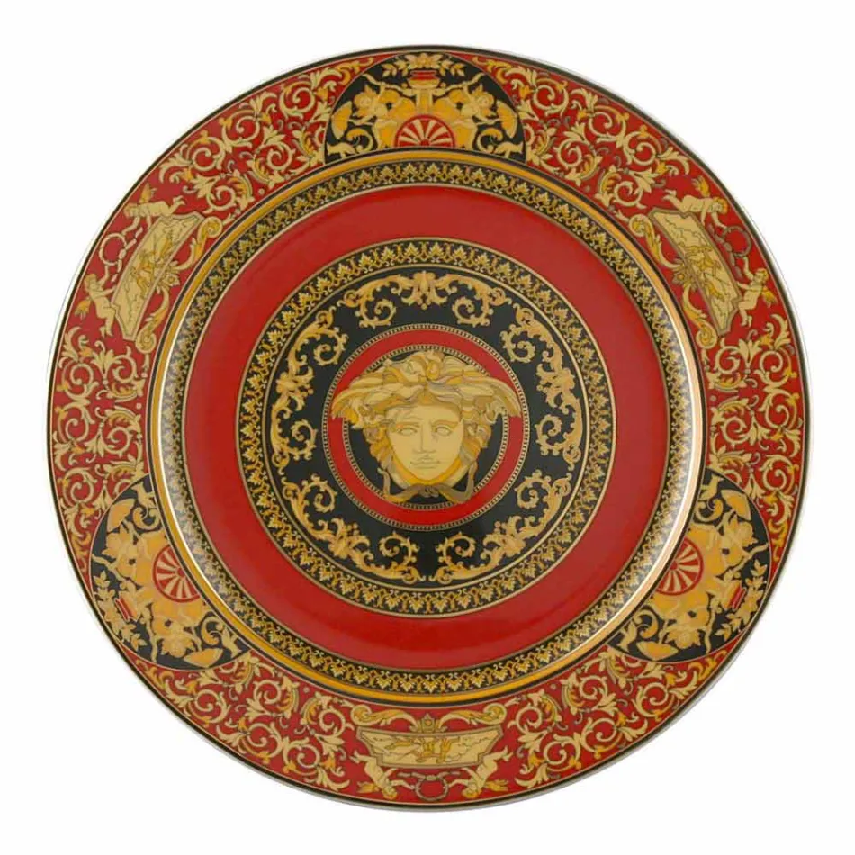 Rosenthal Versace Medusa Red plate Substituent 30cm porțelan Viadurini