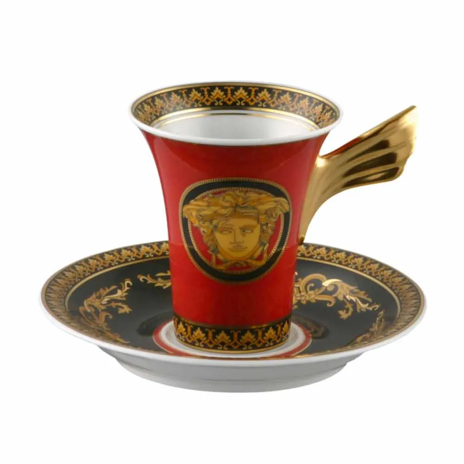 Rosenthal Versace Medusa Red septembrie cești de porțelan espresso 6 buc Viadurini