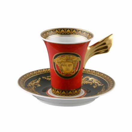 Rosenthal Versace Medusa Red ceașcă de cafea din porțelan de design Viadurini