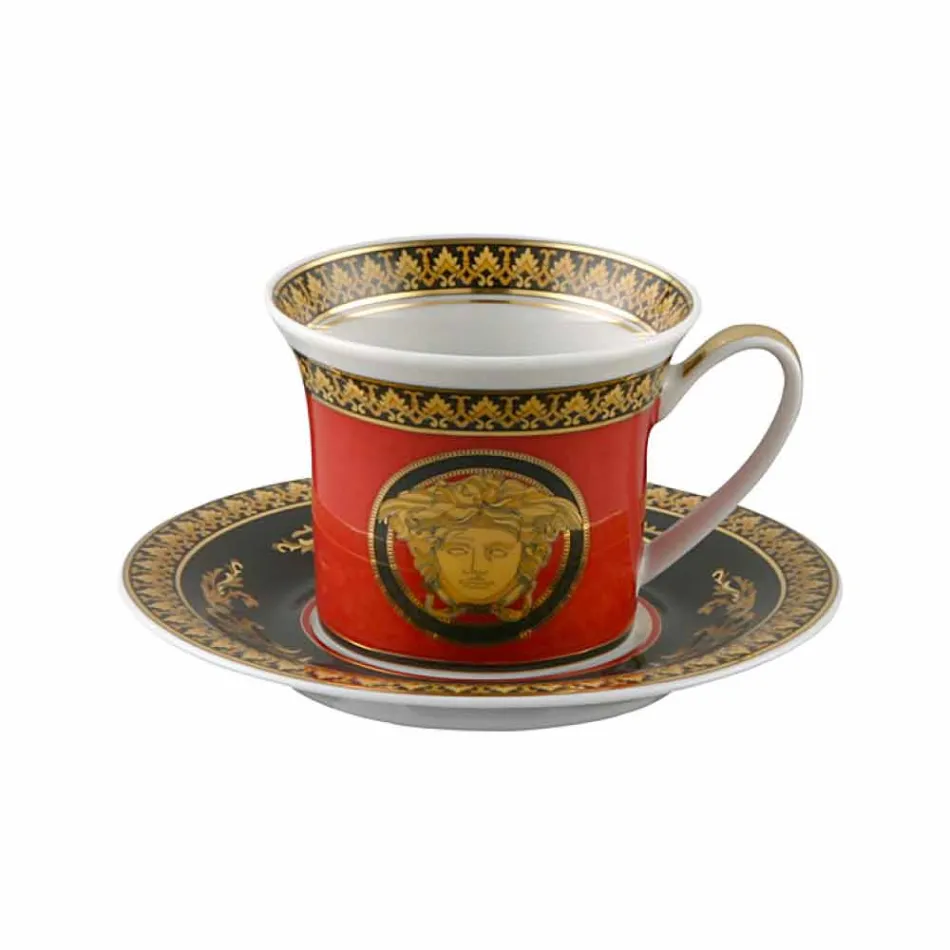 Rosenthal Versace Medusa Red Espresso ceașcă de porțelan de design Viadurini