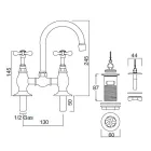 Robinet clasic de punte din alamă, realizat manual, pentru chiuvetă - Fioretta Viadurini