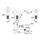 Baterie clasica pentru bideu cu 3 orificii cu gunoi din alama Made in Italy - Ercolina Viadurini