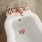 Robinet pentru bideu cu design vintage din alamă cu 3 găuri Fabricat în Italia - Klarisa Viadurini