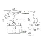 Robinet de cadă montat pe punte din alamă cu duș manual clasic de lux - Fioretta Viadurini