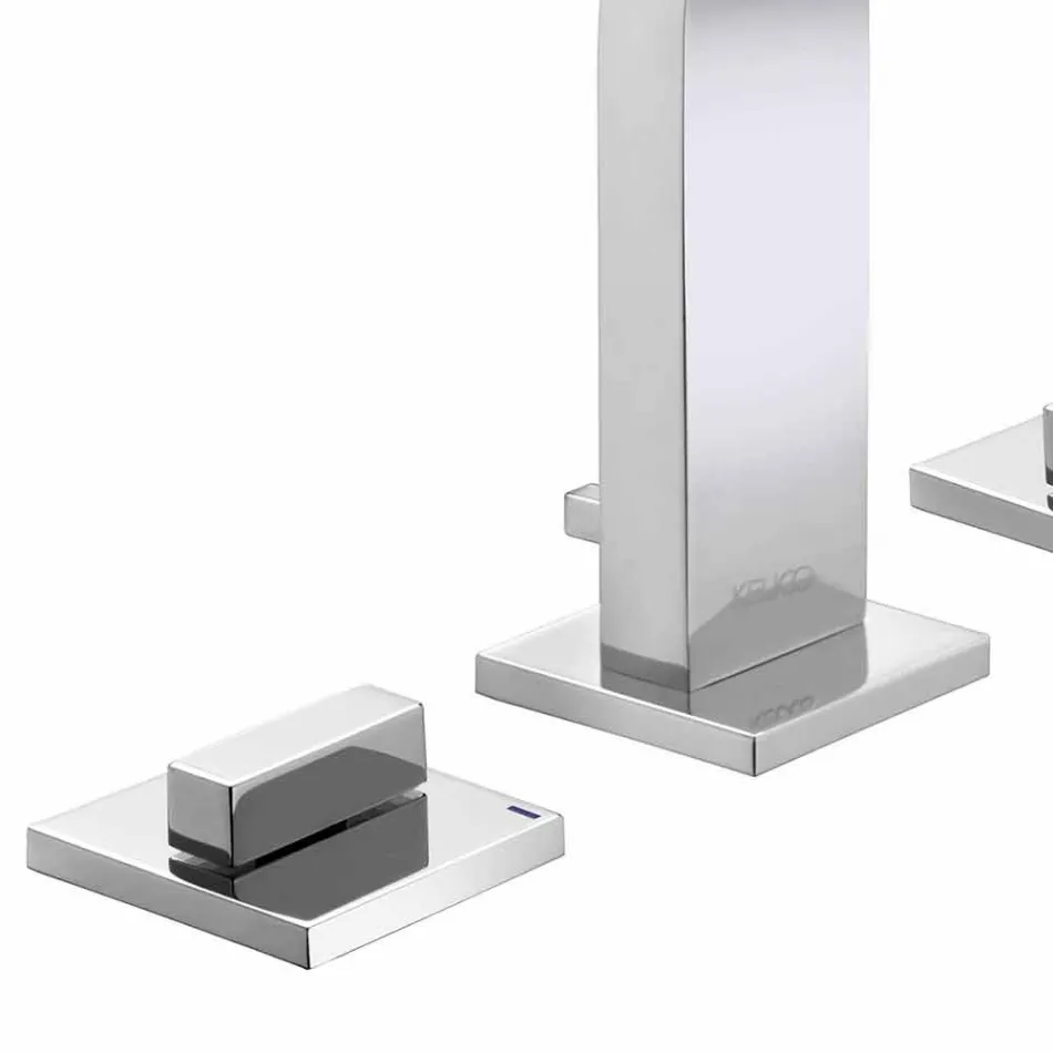 Baterie pentru chiuvetă de design modern, cu 3 găuri metalice - Etto Viadurini