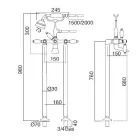 Robinet de cadă de podea cu duș manual din alamă fabricat în Italia - Noriana Viadurini