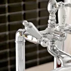 Robinet de cadă de podea cu duș manual din alamă fabricat în Italia - Noriana Viadurini