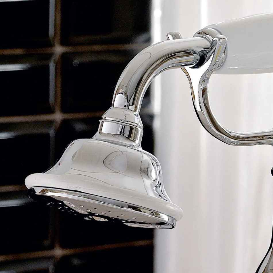 Robinet de cadă de podea cu duș manual din alamă fabricat în Italia - Noriana Viadurini