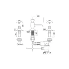 Robinet de bideu din alamă vintage cu 3 găuri, fabricat în Italia - Elisea Viadurini