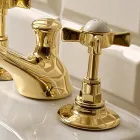 Robinet de bideu vintage cu 3 orificii din alama Made in Italy – Katerina Viadurini