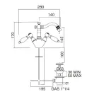 Robinet clasic pentru bideu cu un singur orificiu cu pârghii din alamă lucrate manual - Noriana Viadurini