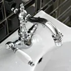 Robinet clasic pentru bideu cu un singur orificiu cu pârghii din alamă lucrate manual - Noriana Viadurini