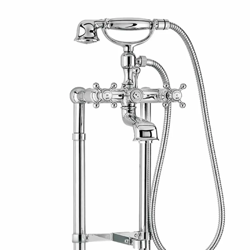 Robinet clasic pentru cadă pe coloane din alamă Made in Italy - Enriko Viadurini