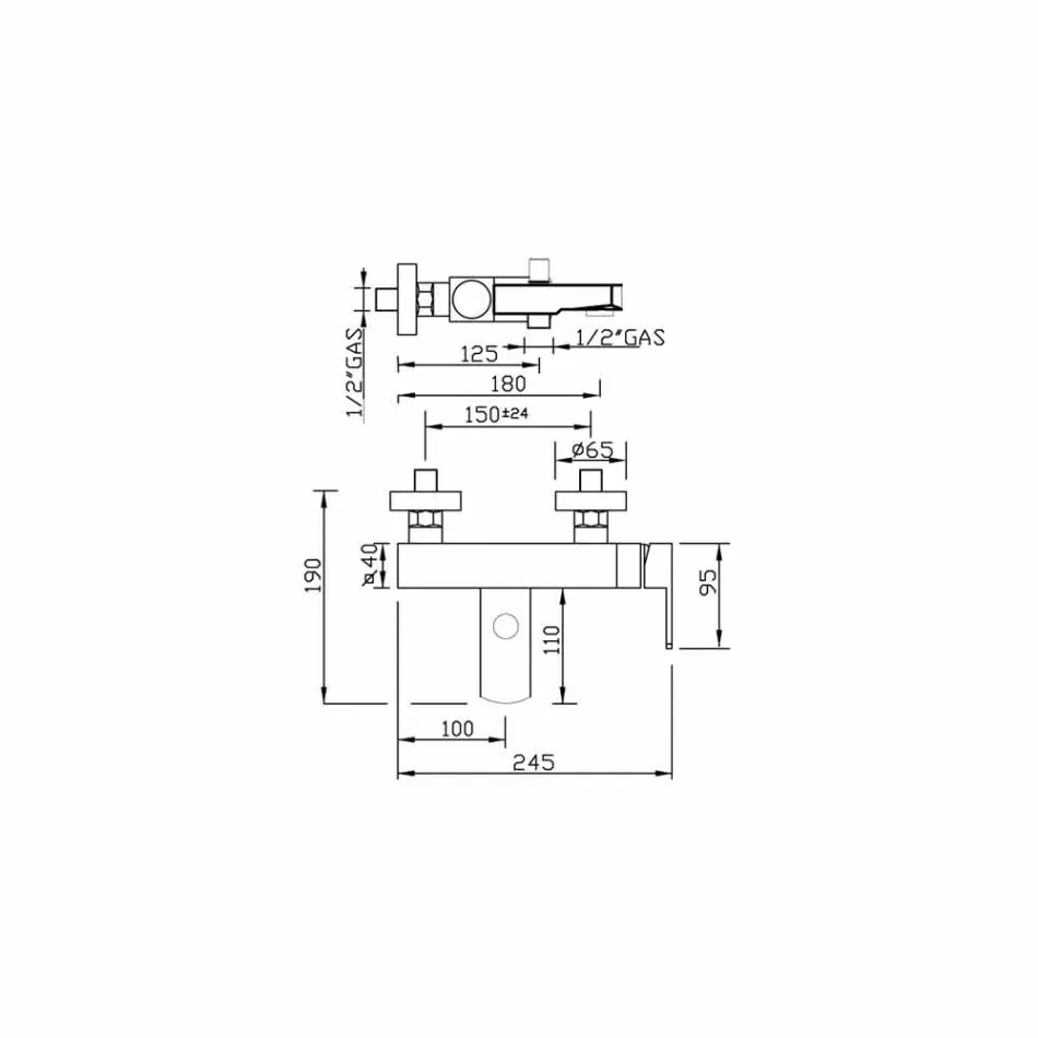 Mixer extern pentru cadă Made in Italy Brass - Sika Viadurini