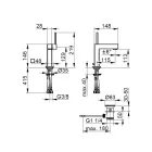 Baterie de lavoar din alamă cu design pătrat - Erik Viadurini