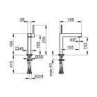 Baterie de lavoar din alamă cu design pătrat - Erik Viadurini